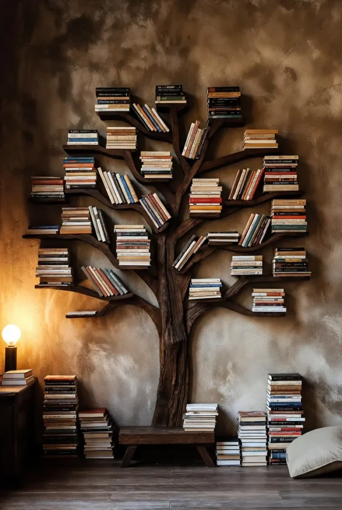 Tree Shelf with Reading Bench