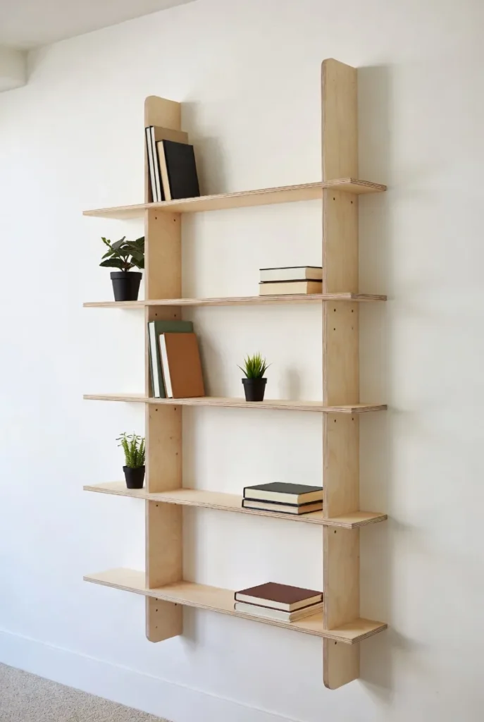 Vertical Shelf with Green Touch