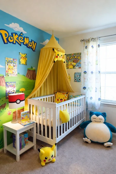 Pikachu Mural Nursery Decor